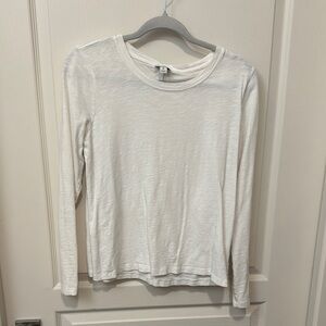 J. Crew Cotton White Long Sleeve Tee
